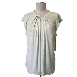 Liz Claiborne Women Top Sleeveless Green/White  Color Size L New with Tag